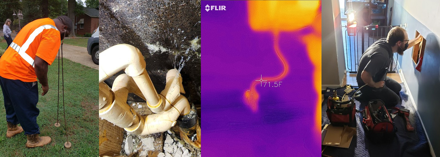 Leak detection service using professional plumbing equipment by Pathmaker Plumbing in Charlotte, NC.