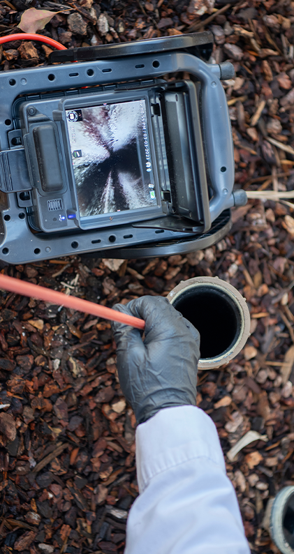 minthill-clogged-drain-pipe Drain camera inspection of a clogged sewer pipe in Mint Hill, NC