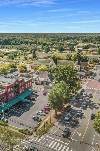 Aerial view of downtown Matthews, North Carolina